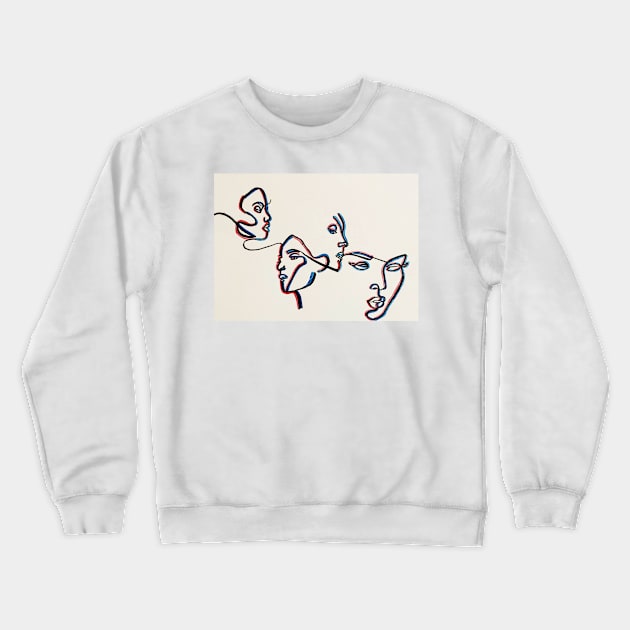 4 Faces Crewneck Sweatshirt by emmabielawa